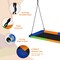 60 Inch Tree Swing with Strong Steel Frame and Oxford Cloth Seat for Garden Yard and Family Fun